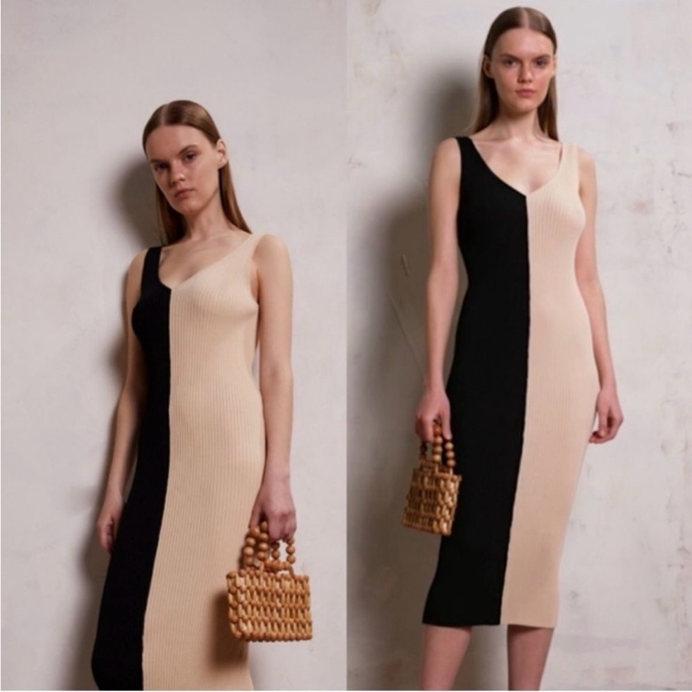 STAUD DANA DRESS BUFF BLACK NWOT